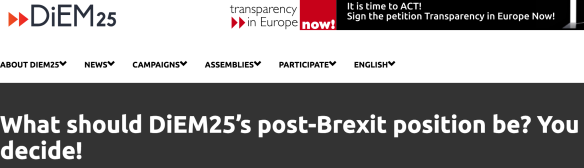 DiEM25&rsquo;s internal Brexit Process Referendum is on &ndash; analysis & open call