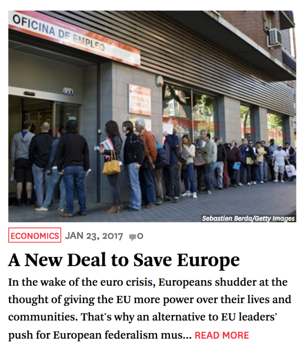 A New Deal to Save Europe – Project Syndicate op-ed