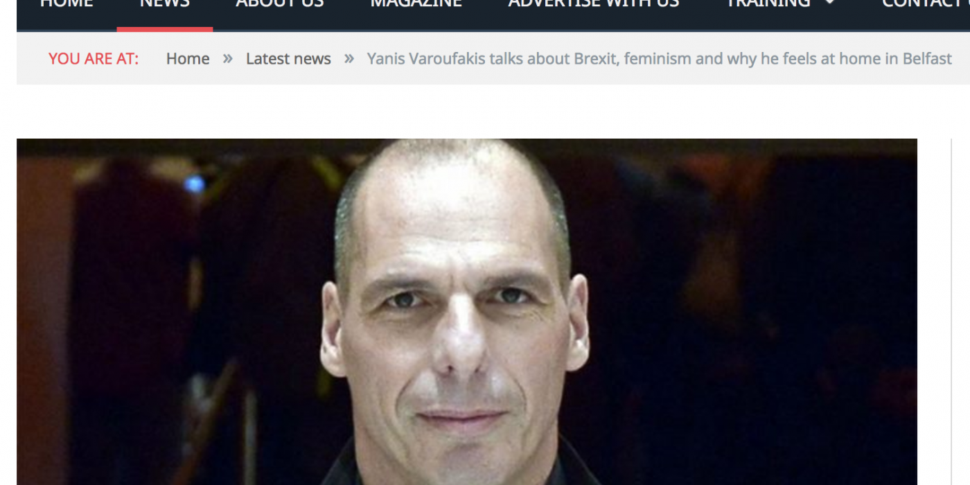 Yanis Varoufakis talks about Brexit, feminism and why he feels at home in Belfast – Viewdigital