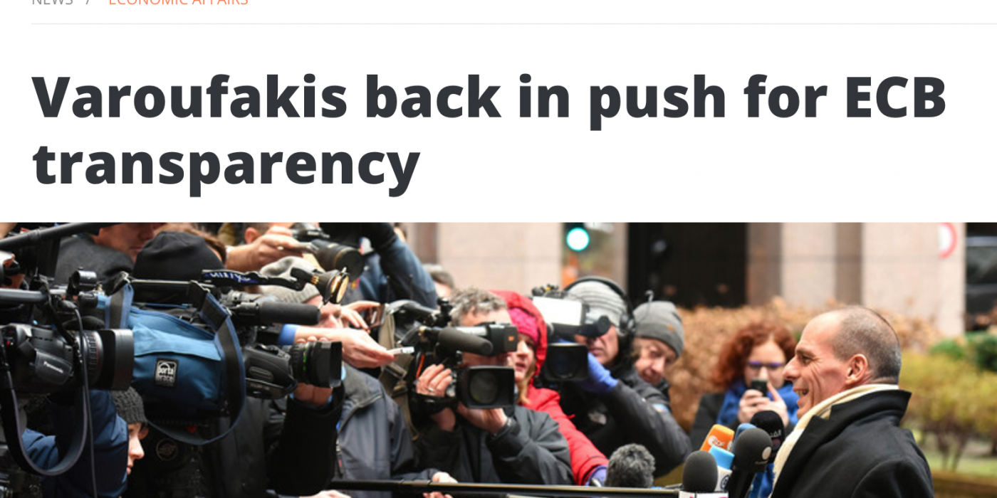 Varoufakis and De Masi push for ECB transparency – euobserver