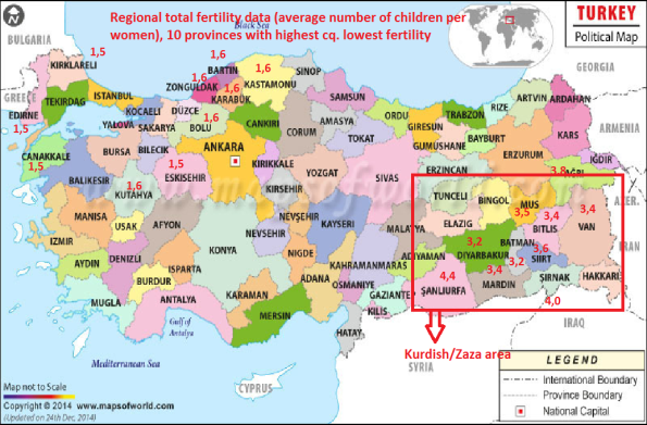 Graph of the day 3. Turkish and Kurdish fertility