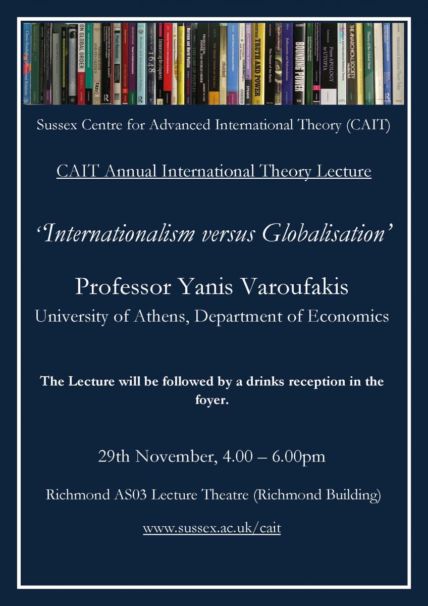 Internationalism vs Globalisation: Talk at Sussex University, 29th November 2017, 4pm