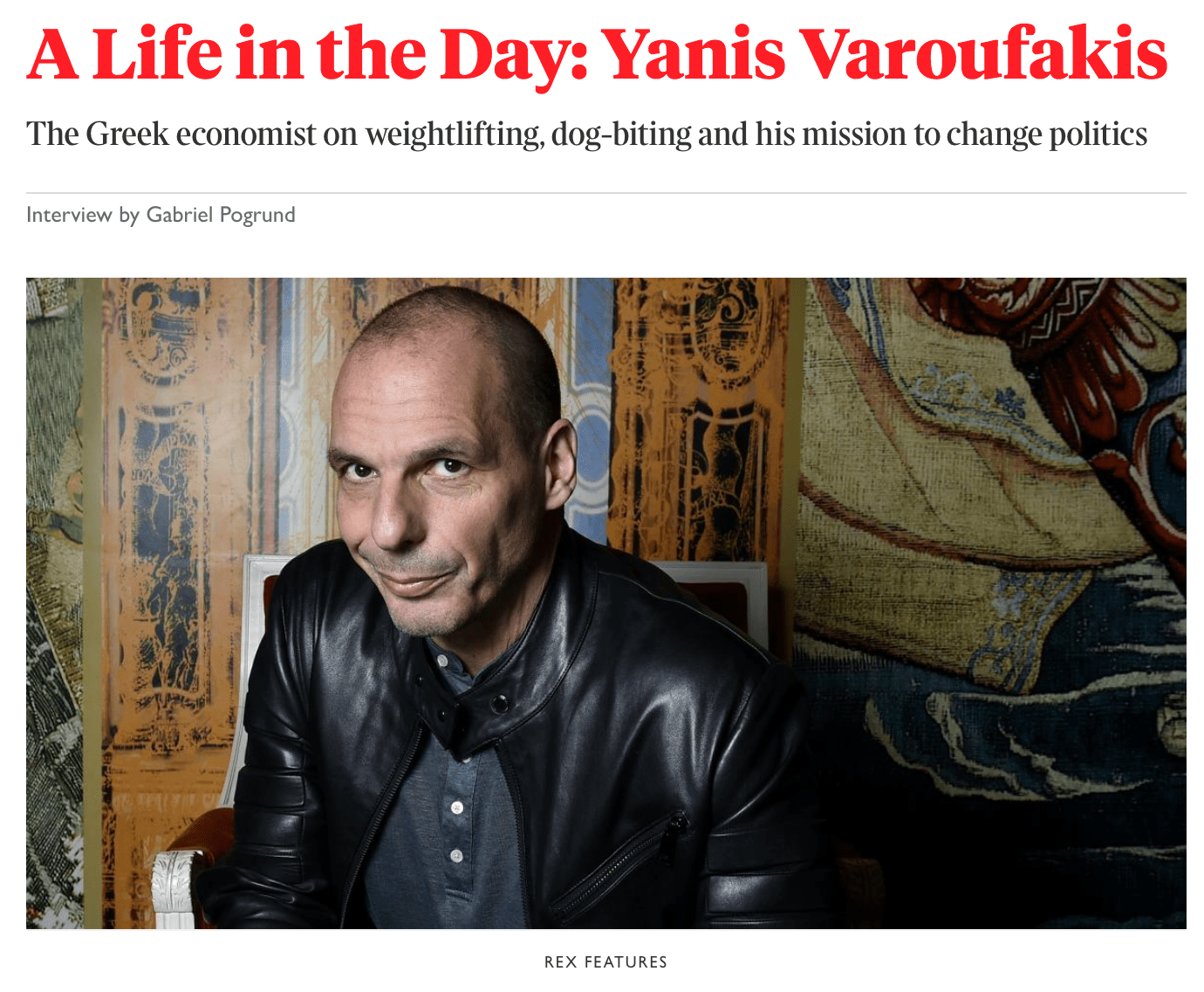 A Life in the Day – Sunday Times, 26th November 2017