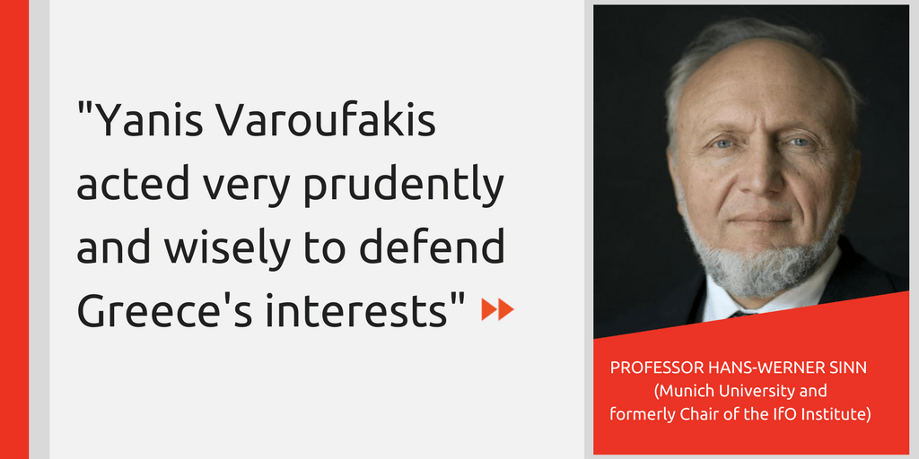 Hans Werner Sinn: Varoufakis acted very prudently and wisely to defend Greek interests