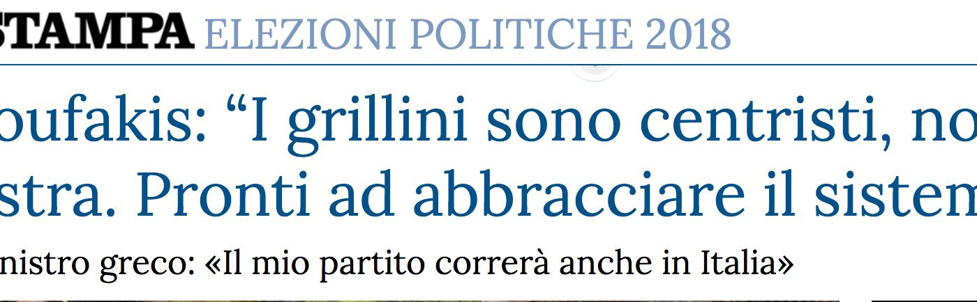 LA STAMPA interview on the Italian election result (the original answers in English) – 9 MAR 2018