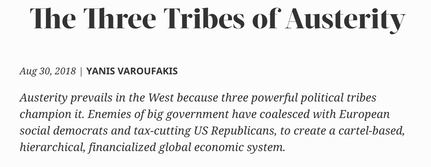 The three tribes of austerity: enemies of big government, Germany’s social democrats, and tax-cutting Republicans – op-ed in Project Syndicate