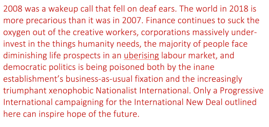 2008 and the International New Deal we need for the post-2018 world – OECD Keynote, 14 SEP 2018