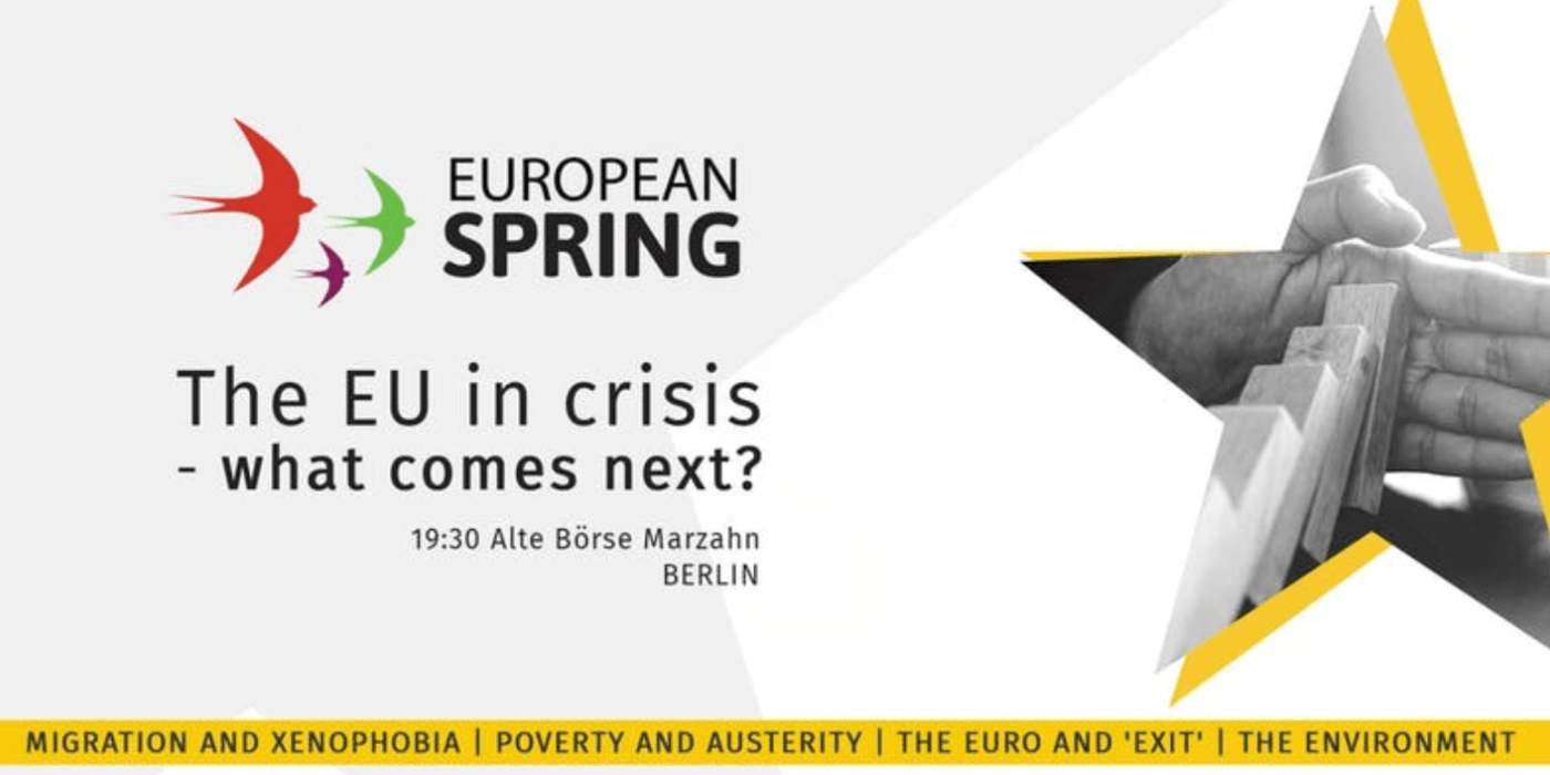 DiEM25 & the EUROPEAN SPRING event on austerity, xenophobia, the euro and the environment &ndash; Wed 24/1, Berlin