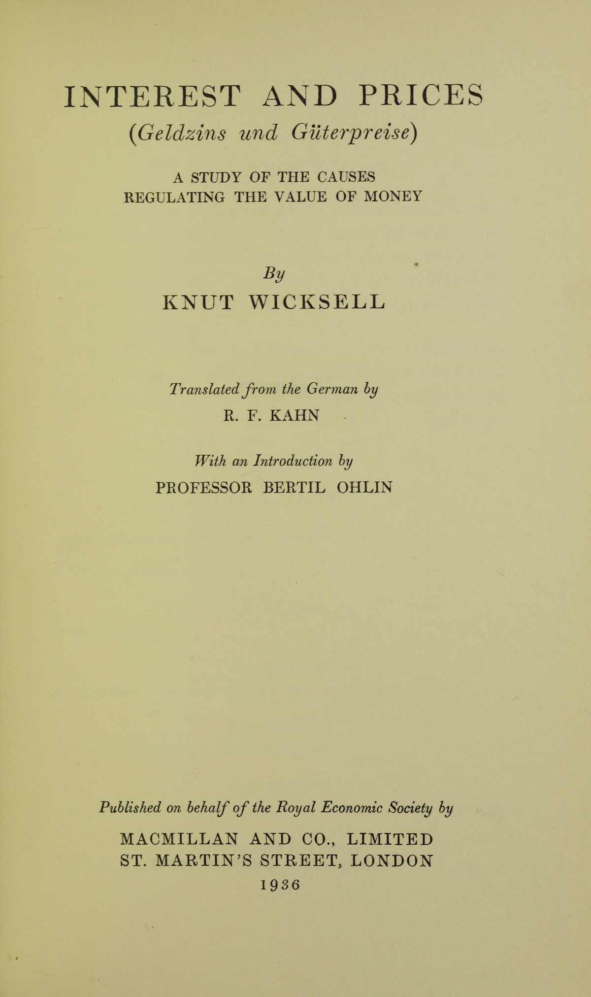 Knut Wicksell — le origini della Teoria Monetaria Moderna