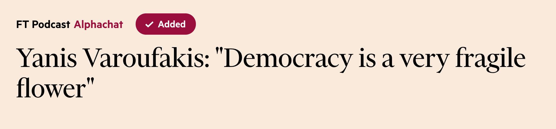 FT Alphachat 28 MAR 2019: On Democracy, Europe, the UK and Greece