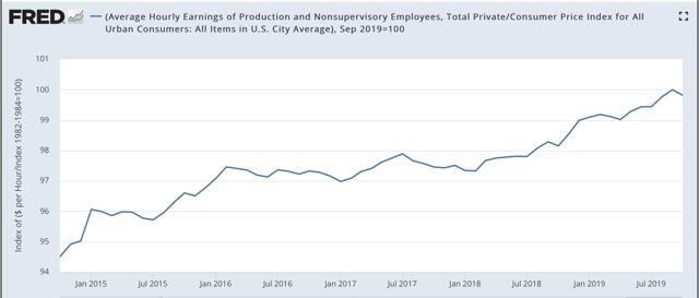 Real average and aggregate wages declined in October