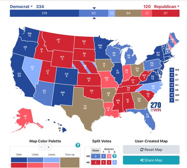 The 2020 Presidential election forecast from State polling: a Biden tsunami threatens to swamp the GOP Senate