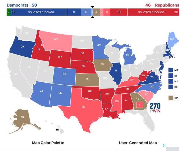 The 2020 Presidential and Senate nowcast: the races congeal