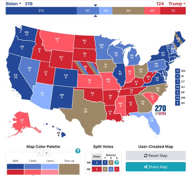 The 2020 election nowcast: Biden widens national lead; Senate races likely to follow Presidential result in each State