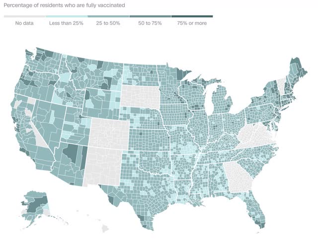 Coronavirus dashboard for June 21: watching the States with flat or increasing rates of new cases