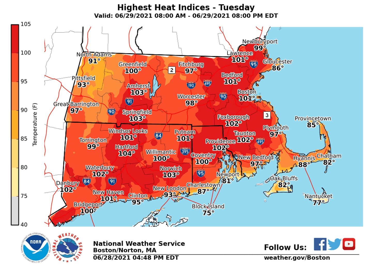 Heat indices in June in my state