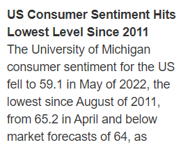 Consumer sentiment, NY manufacturing, oil prices