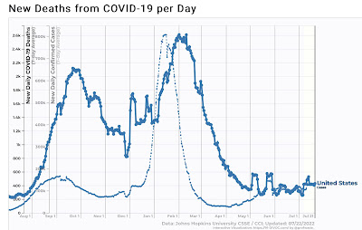 Coronavirus dashboard for July 22: the BA.4&5 wavette Peaked?