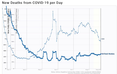 Coronavirus dashboard for August 24: the post BA.5 wave respite