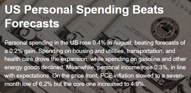 Personal income and spending, consumer sentiment