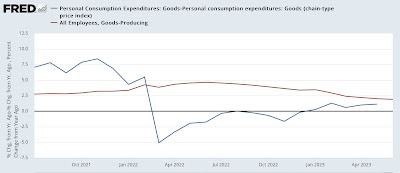 Scenes from the June employment report: consumption leads employment, goods vs. services edition