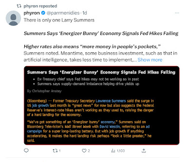 Summers Says ‘Energizer Bunny’ Economy Signals Fed Hikes Failing