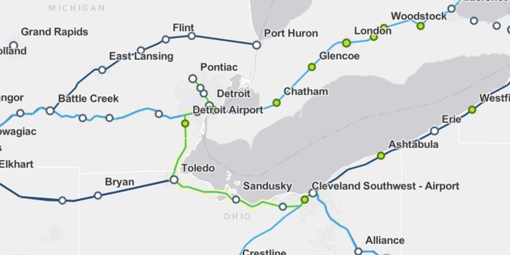 Amtrak vision links Detroit Metro Airport, Detroit and Cleveland