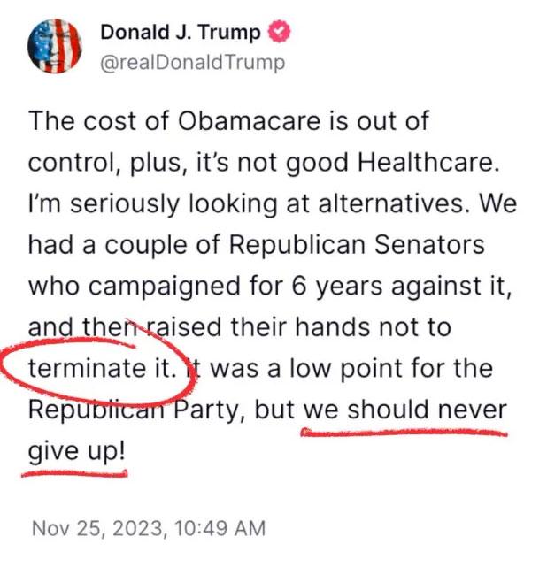 trying to “terminate” healthcare coverage for over 40 million Americans