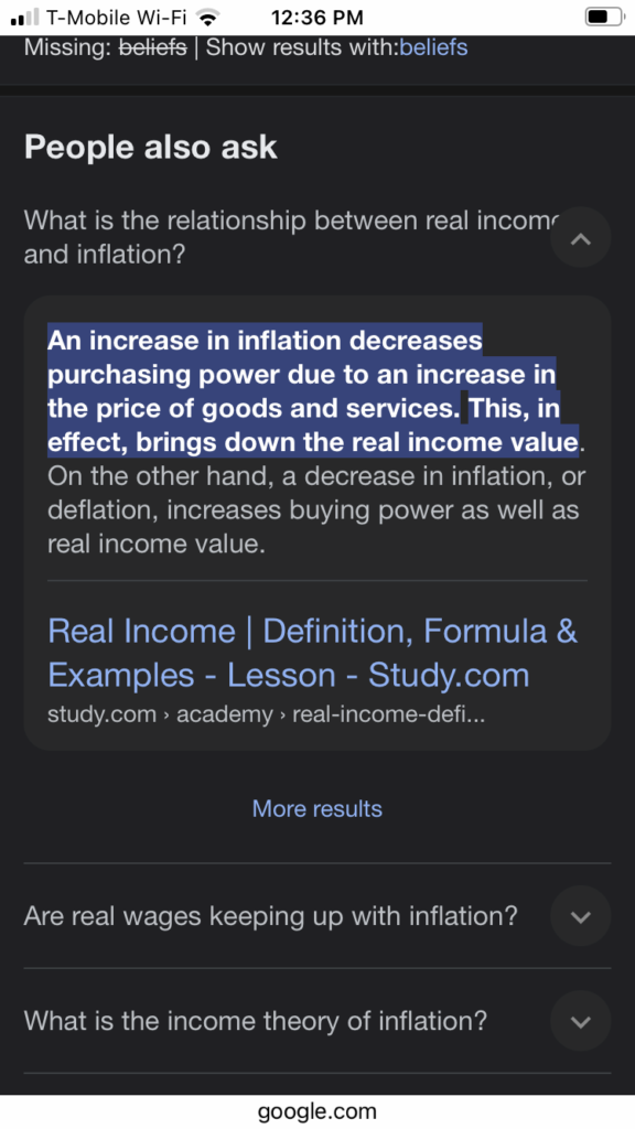 Perceived Inflation and the Perceived Effect of Inflation